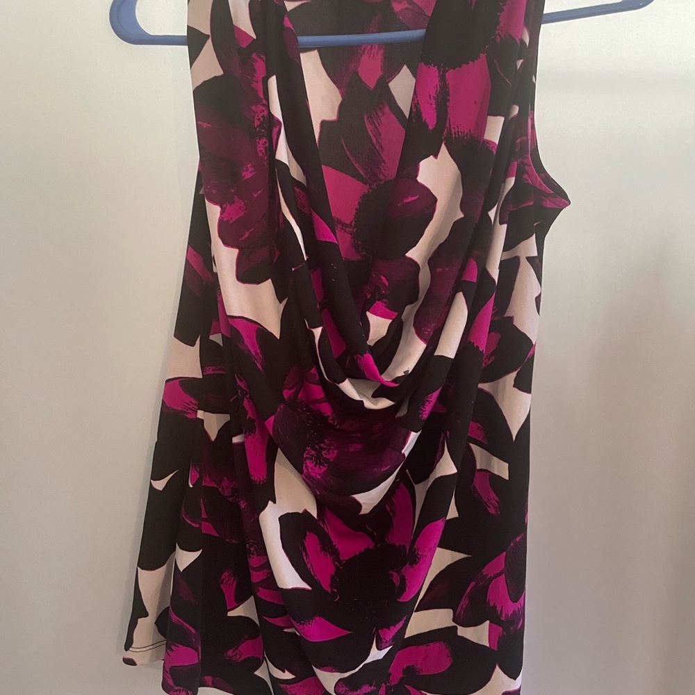 Worthington Pink and Black Floral Top